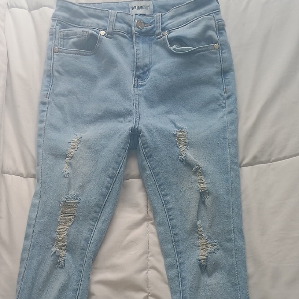 William Rast Blue Skinny Jeans Distressed Modern